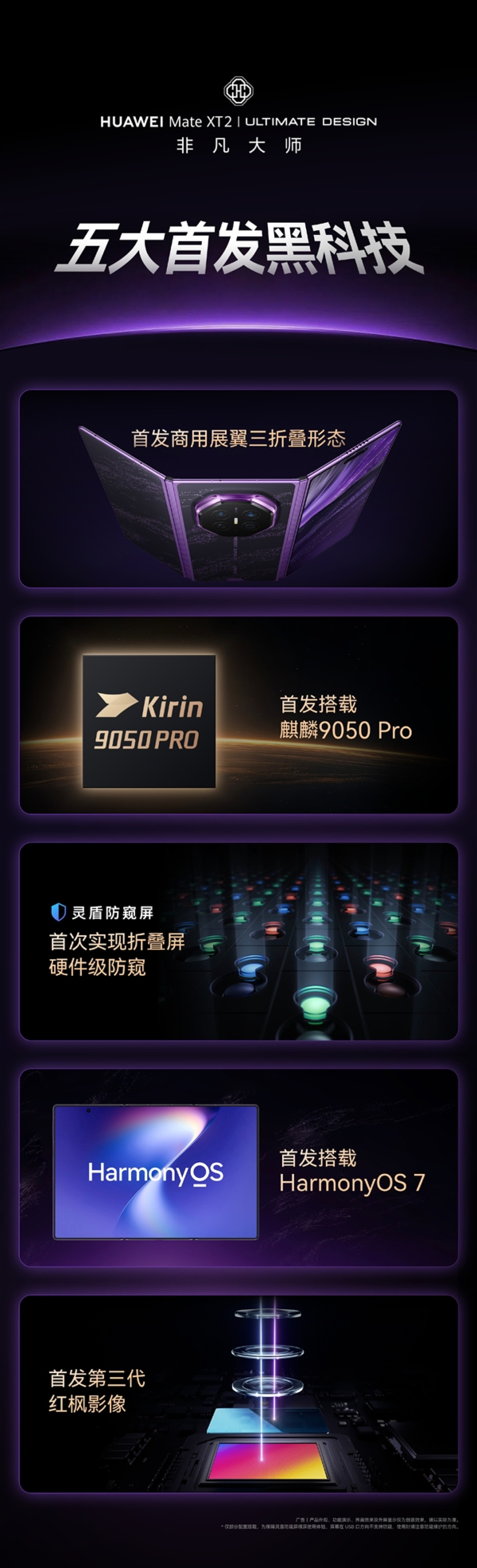 首发韬定律麒麟9050 Pro！华为Mate XT 2三折叠首销：19999元起
