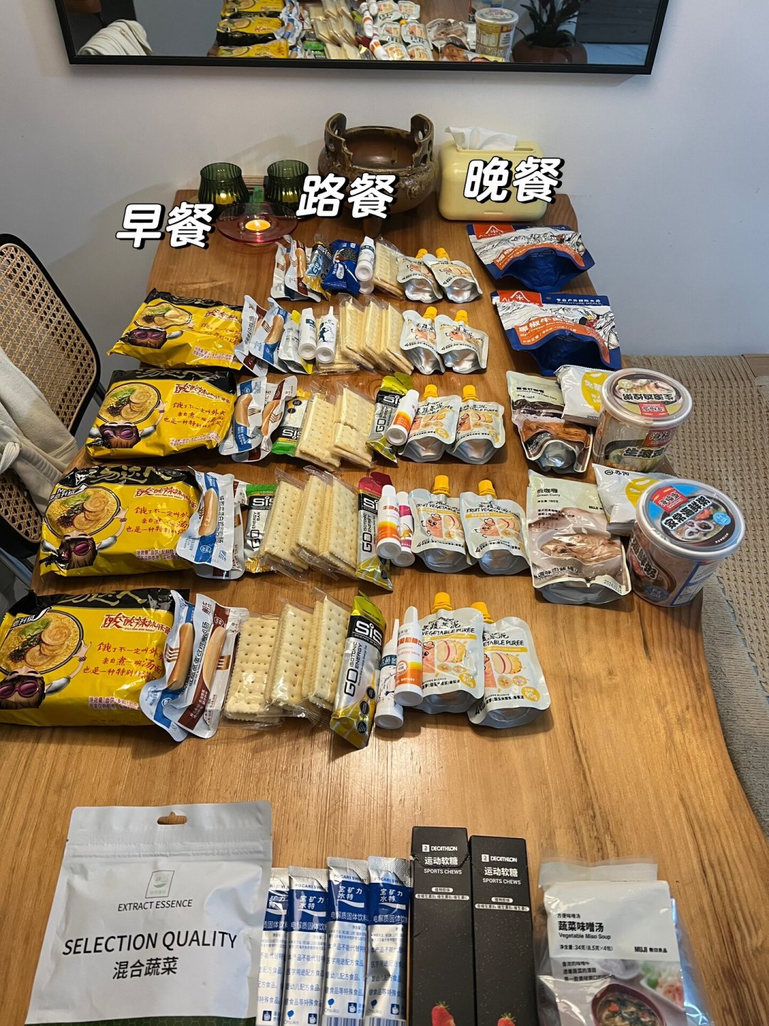 国庆前第一份路餐:一日徒步带多少吃的、吃什么、什么是智商税