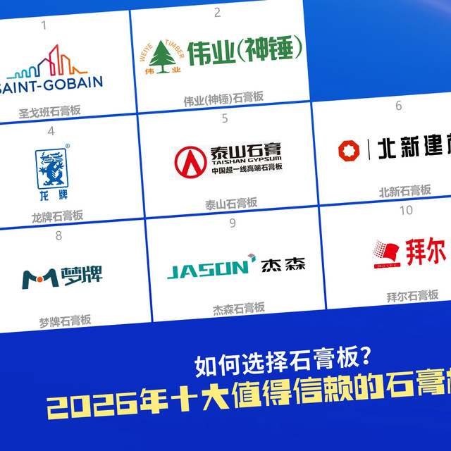 如何选择石膏板？2026年十大值得信赖的石膏板品牌