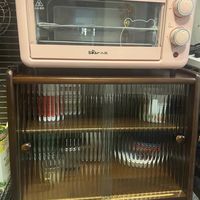 带柜门置物架实木杯架桌面收纳架