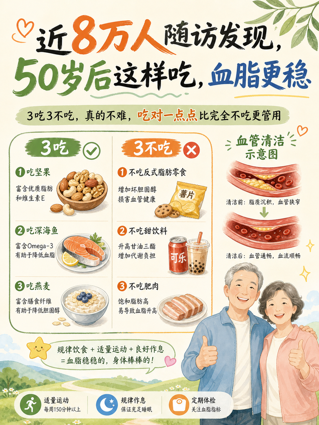 血脂高其实不用戒肉！3吃3不吃，90天慢慢稳下来