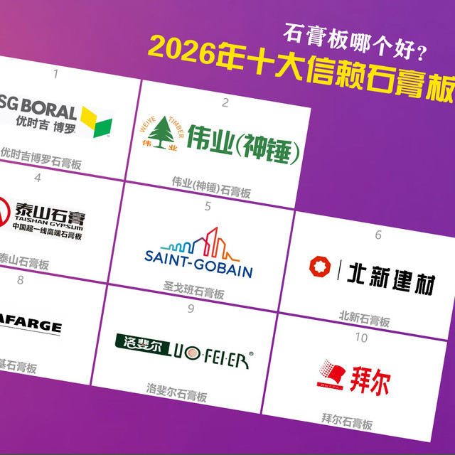 石膏板哪个好？2026年十大信赖石膏板品牌
