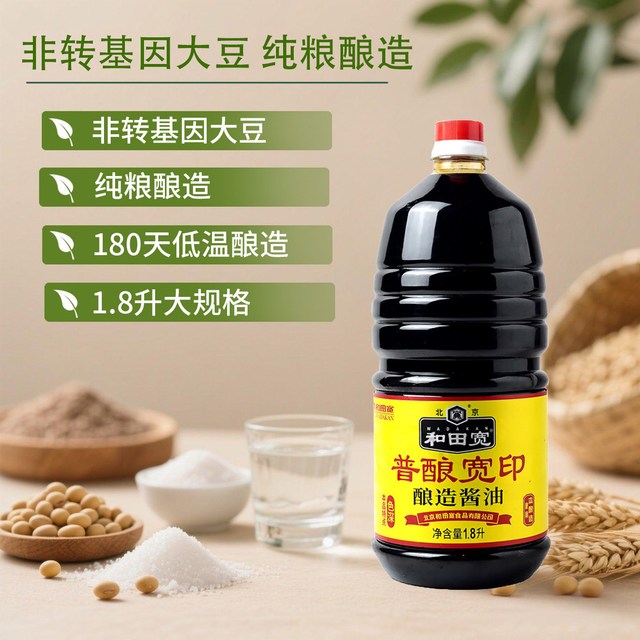 和田宽1.8L本酿造酱油，炒菜凉拌一瓶搞定