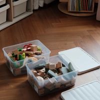 禧天龙透明收纳盒✨磁力片 / 积木小颗粒玩具整理箱 带盖防尘