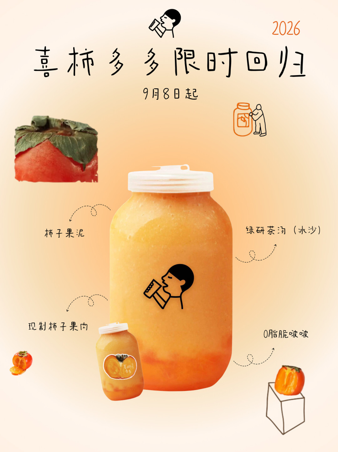 喜茶9.8回归的喜柿多多四天就售罄,星巴克被柿子脑袋骂