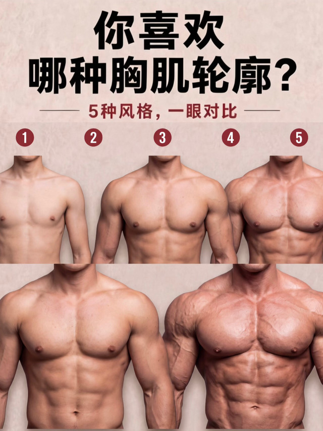 一图看懂5种胸肌轮廓，哪款才是男生理想胸型？