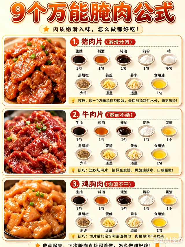 标题：9个万能腌肉公式