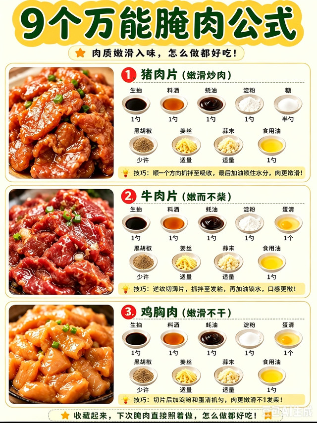 标题：9个万能腌肉公式
