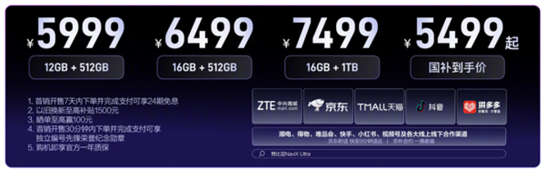 第二代豆包手机!努比亚NaviX Ultra首销一秒破亿:国补价5499元起