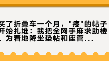 买了折叠车一个月，疼的帖子开始扎堆：我把全网手麻求助楼、为着地降坐垫帖和座管安全线帖翻了个遍，3个折叠车专属变量、4种疼、3步自调、4条红线理清了