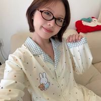 春秋治愈系家居服☁️纯棉带胸垫！可爱又实穿✨