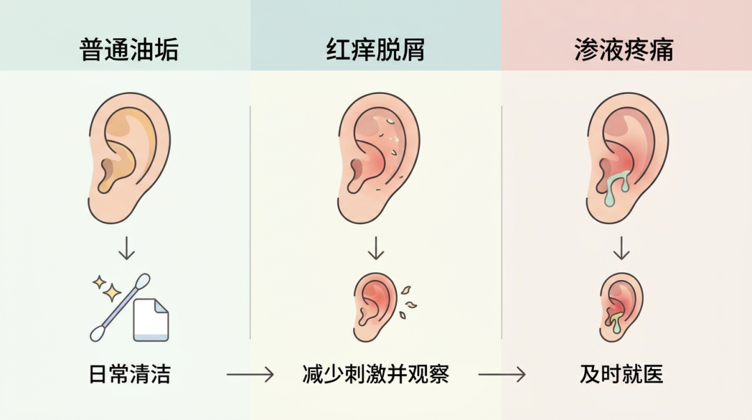 耳廓总是油腻腻的，能刮下满满一指甲油垢，到底是啥？