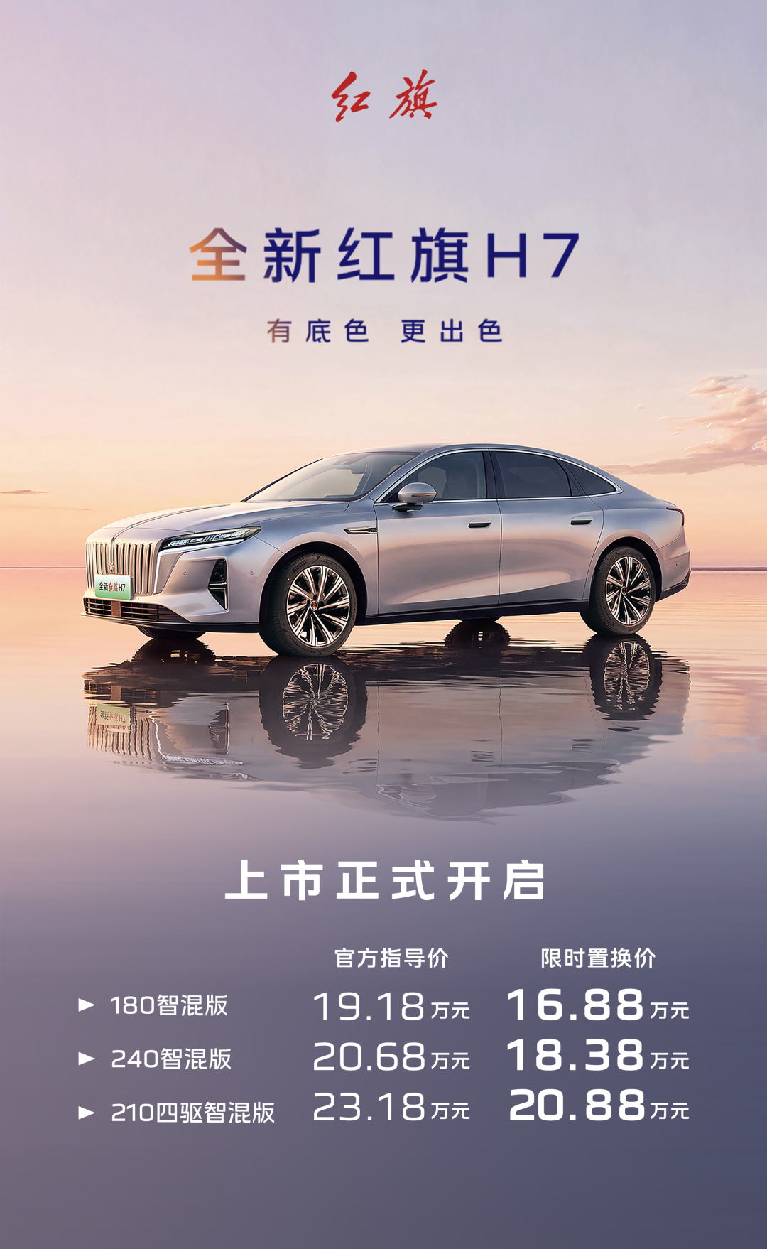 红旗H7限时16.88万起，一箱油一块电跑2916公里：先看置换小字，再聊纪录