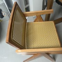 藤编工艺实木餐椅客厅高级感舒适椅子