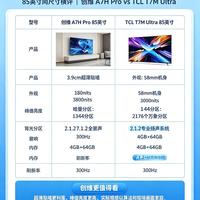 85寸MiniLED电视二选一|创维A7H Pro VS TCL T7M Ultra✨