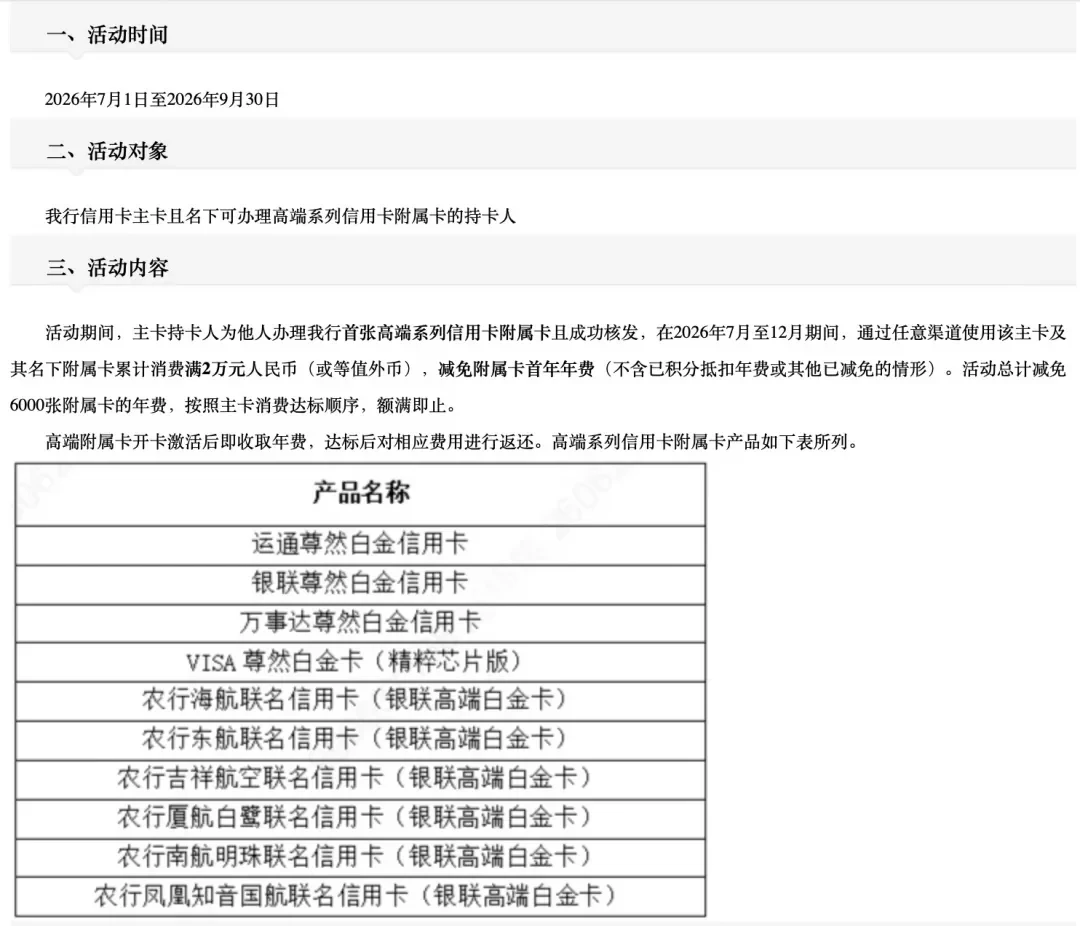光大砍到300、建行首张免费、农行窗口只剩半个月:这轮附属卡降价潮,交行已经先砍废了
