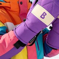 儿童滑雪手套 魔术贴加防丢绳省心一半