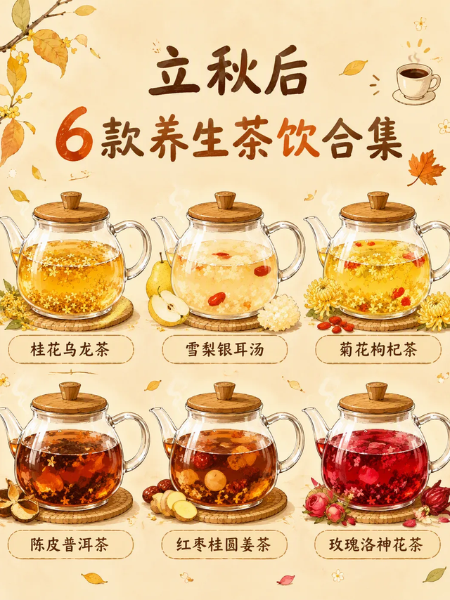 润燥暖胃的6款秋季养生茶，告别干痒起皮！喝出红润好气色