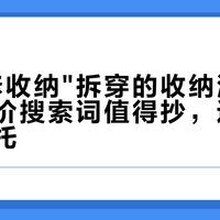 被"邪修收纳"拆穿的收纳溢价：这些降价搜索词值得抄，这三种作业是托