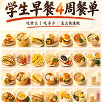标题：学生早餐4周餐单