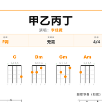《甲乙丙丁》尤克里里弹唱谱｜新手友好版