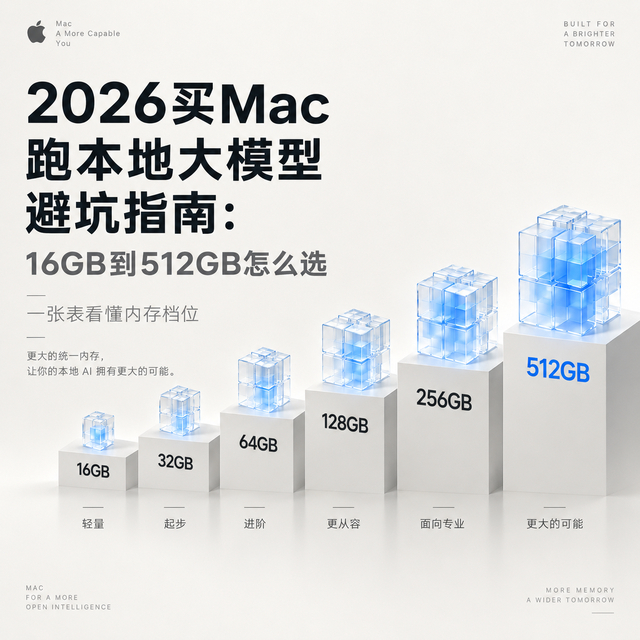 2026买Mac跑本地大模型避坑指南：16GB到512GB怎么选
