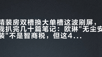 精装房双槽换大单槽这波刷屏，我扒完几十篇笔记：欧琳