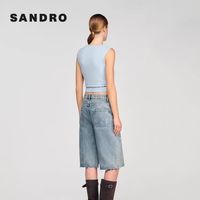 法式温柔天花板✨SANDRO木耳边针织背心巨百搭