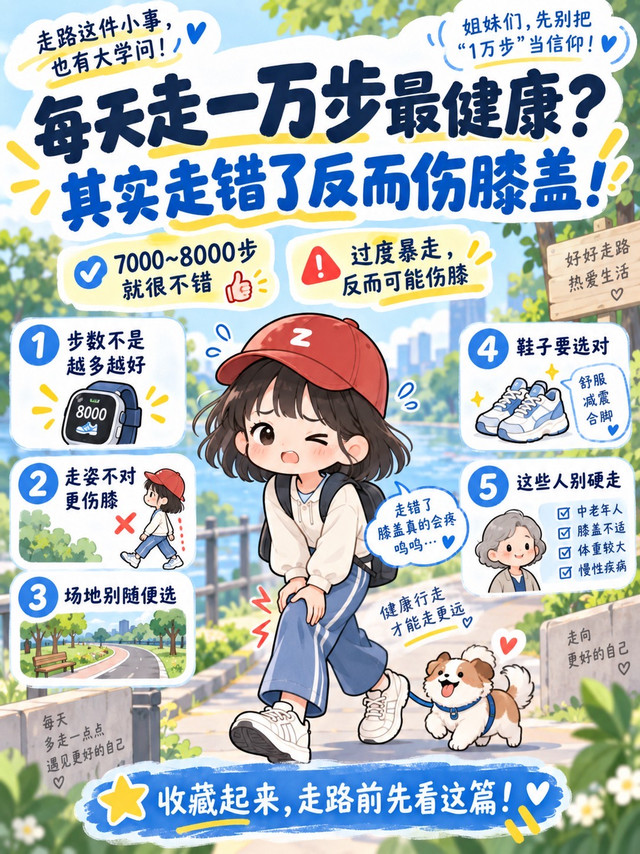 🚶‍♀️每天走一万步最健康？其实走错了反而伤膝盖！