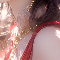 长生界赵琳儿，红衣倚树静待春风