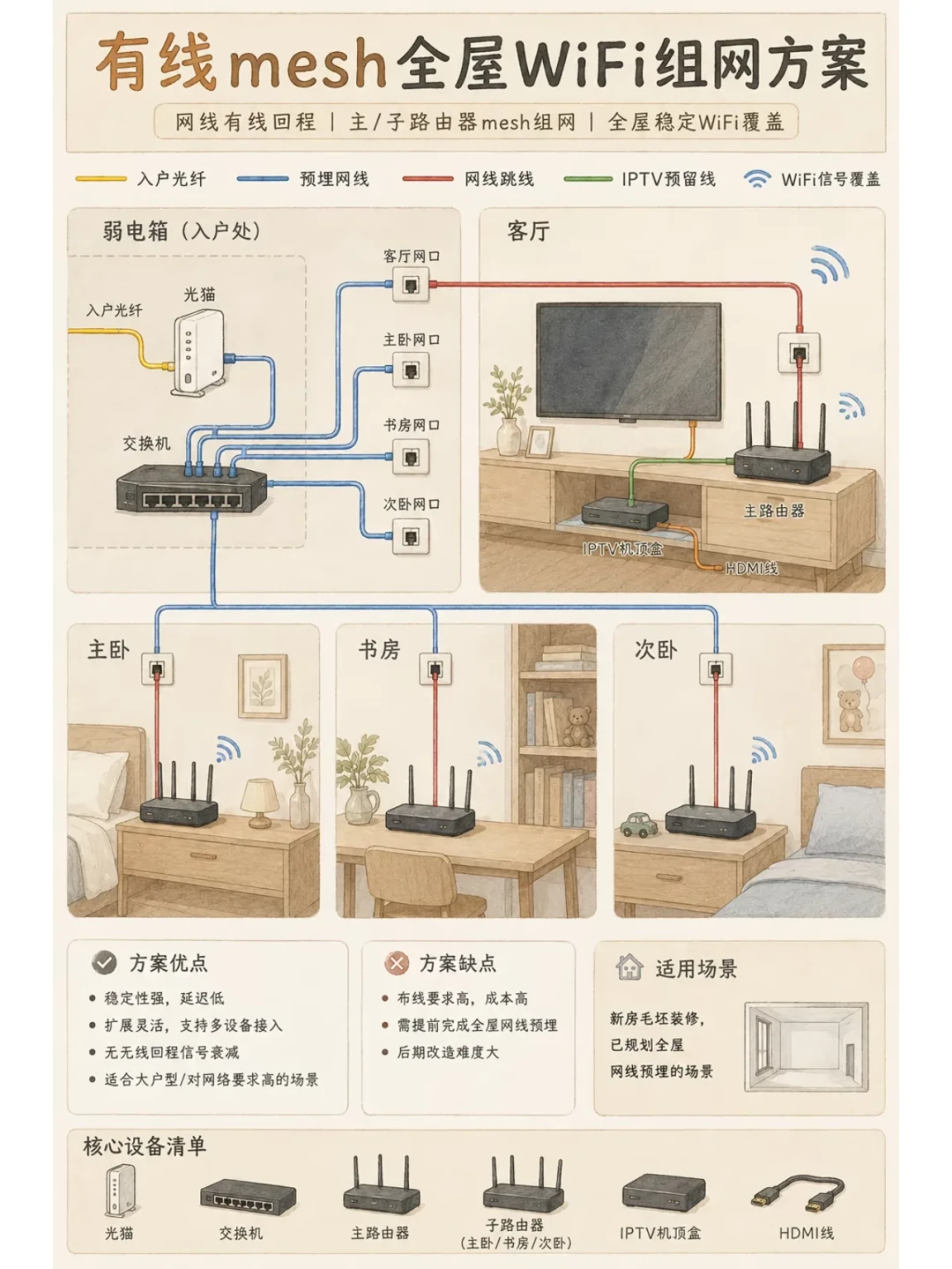 卧室没网线又不想打孔?翻完小红书1021赞的隐形光纤DIY实录、B站4.5万播放的精装房穿线视频和438条评论的电力猫骂战:先测你家能不能穿线,再从0元到几百元的四条路里挑
