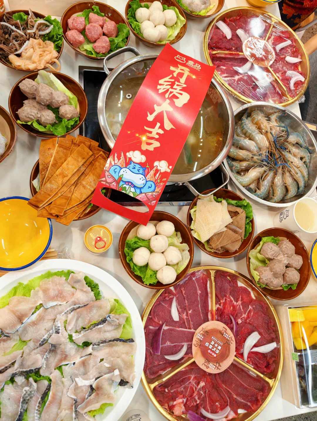 牛肉自助倒了一半,
