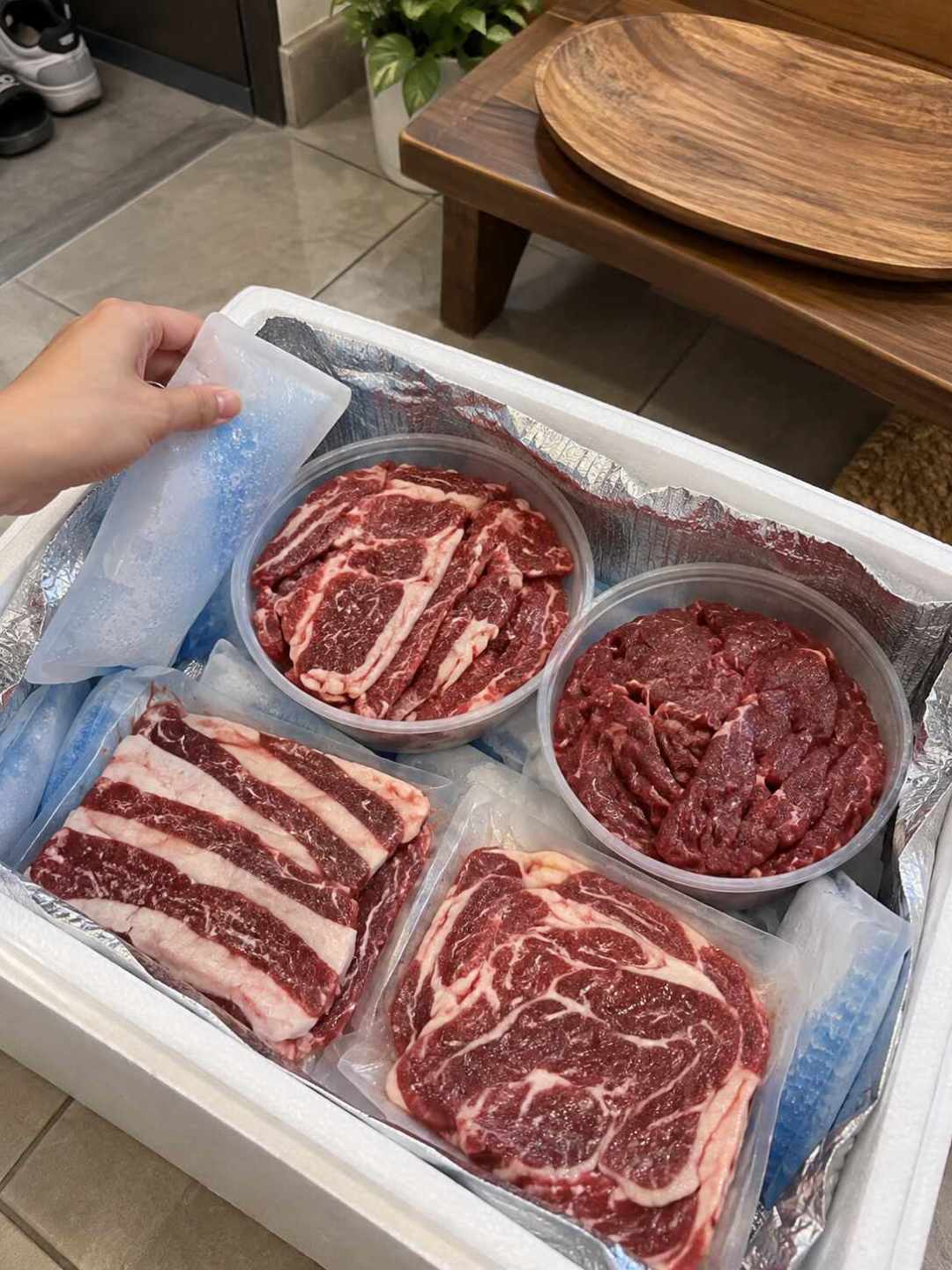 牛肉自助倒了一半,