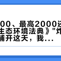 首单1600、最高2000还带扣证：《生态环境法典》"炸街"罚单全国铺开这天，我把法条、原厂车的认定、电子眼地图和改家的退路四本账逐本摊开核了一遍