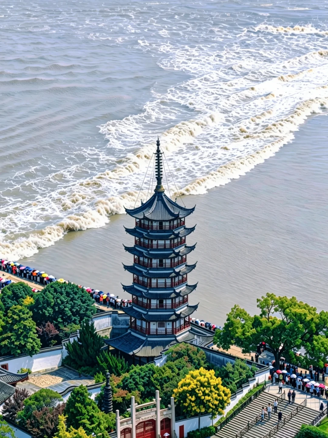 官方研判今年潮高比去年低,但关了5年的海塘重开、首趟观潮高铁也来了:国庆去钱塘江,先把潮历、点位和门票对一遍