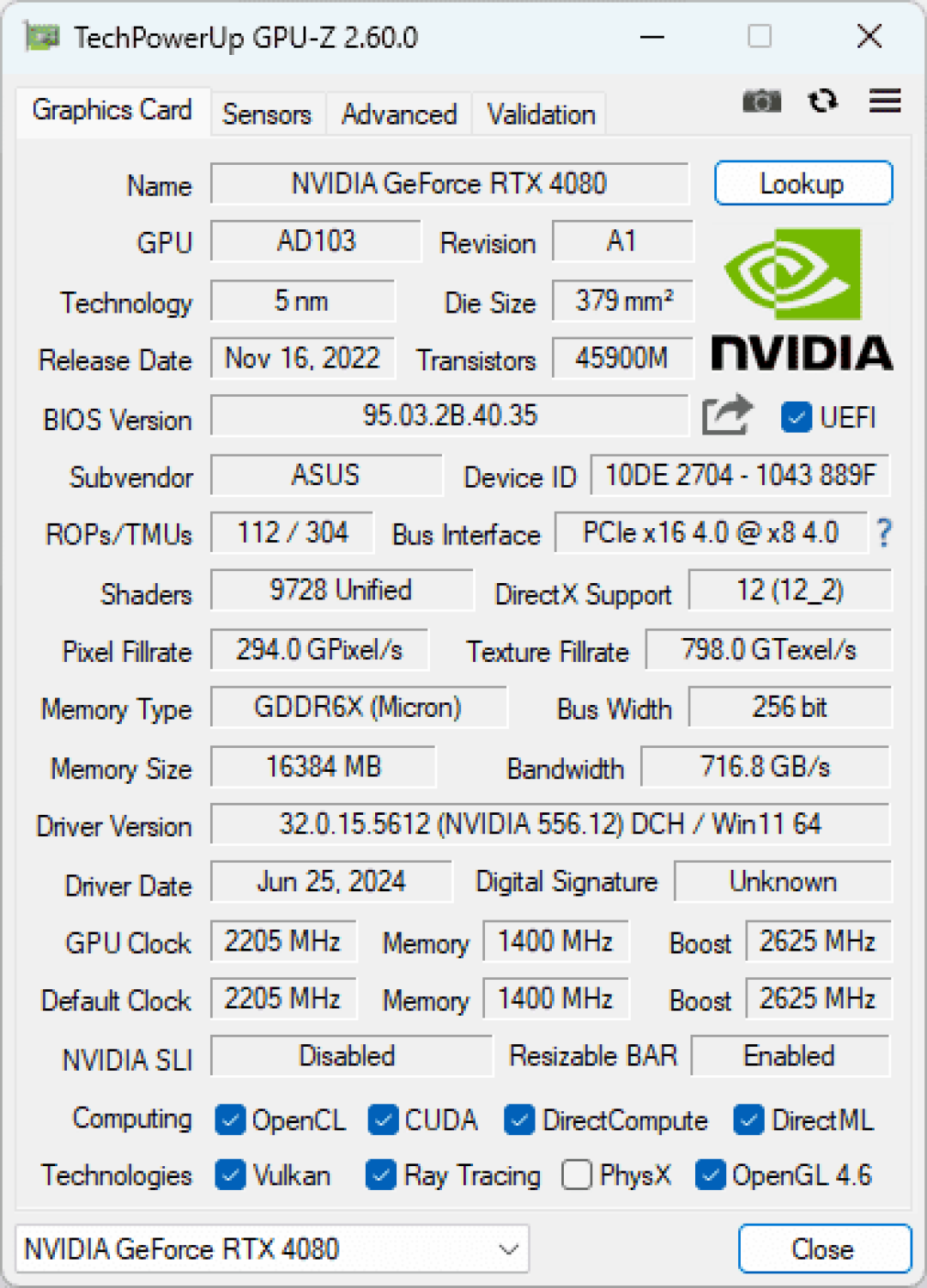 GPU-Z验卡界面