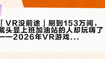 「VR没前途」刷到153万阅，戴头显上班加油站的人却玩嗨了——2026年VR游戏现状