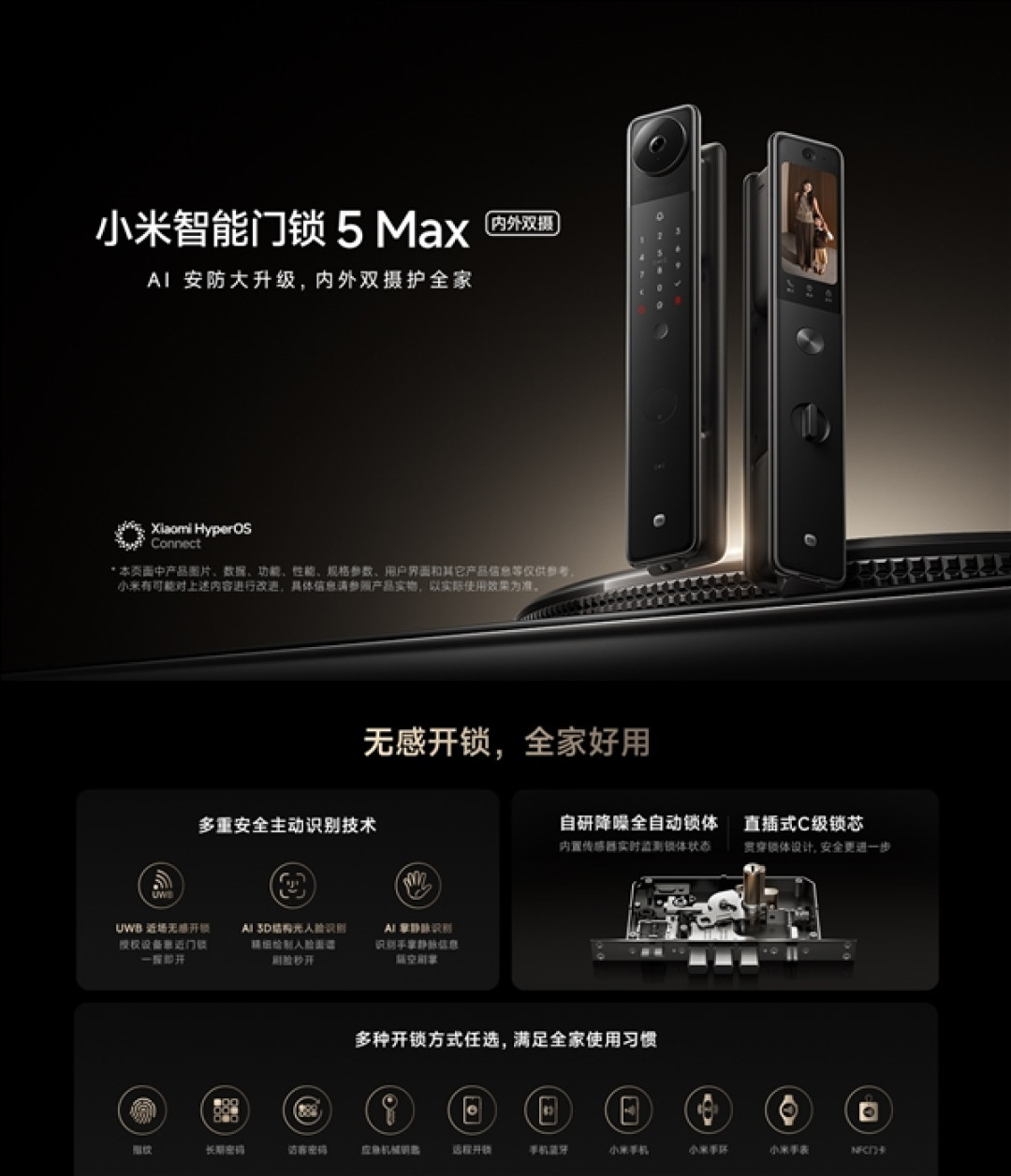 国补价2999.65元起！小米智能门锁5 Max今日开售：首发UWB无感开锁、自带AI大模型