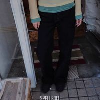 SPELLEDIT 弧线拼接牛仔裤｜韩女复古松弛感✨