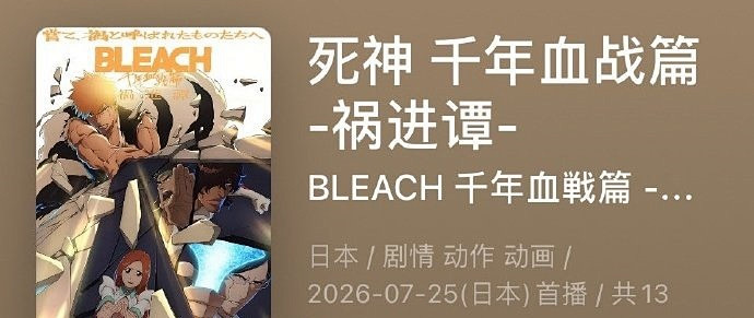 死神千年血战篇祸进潭9集怎么没了？
