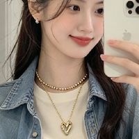 个性心形吊坠项链，立方氧化锆石闪耀