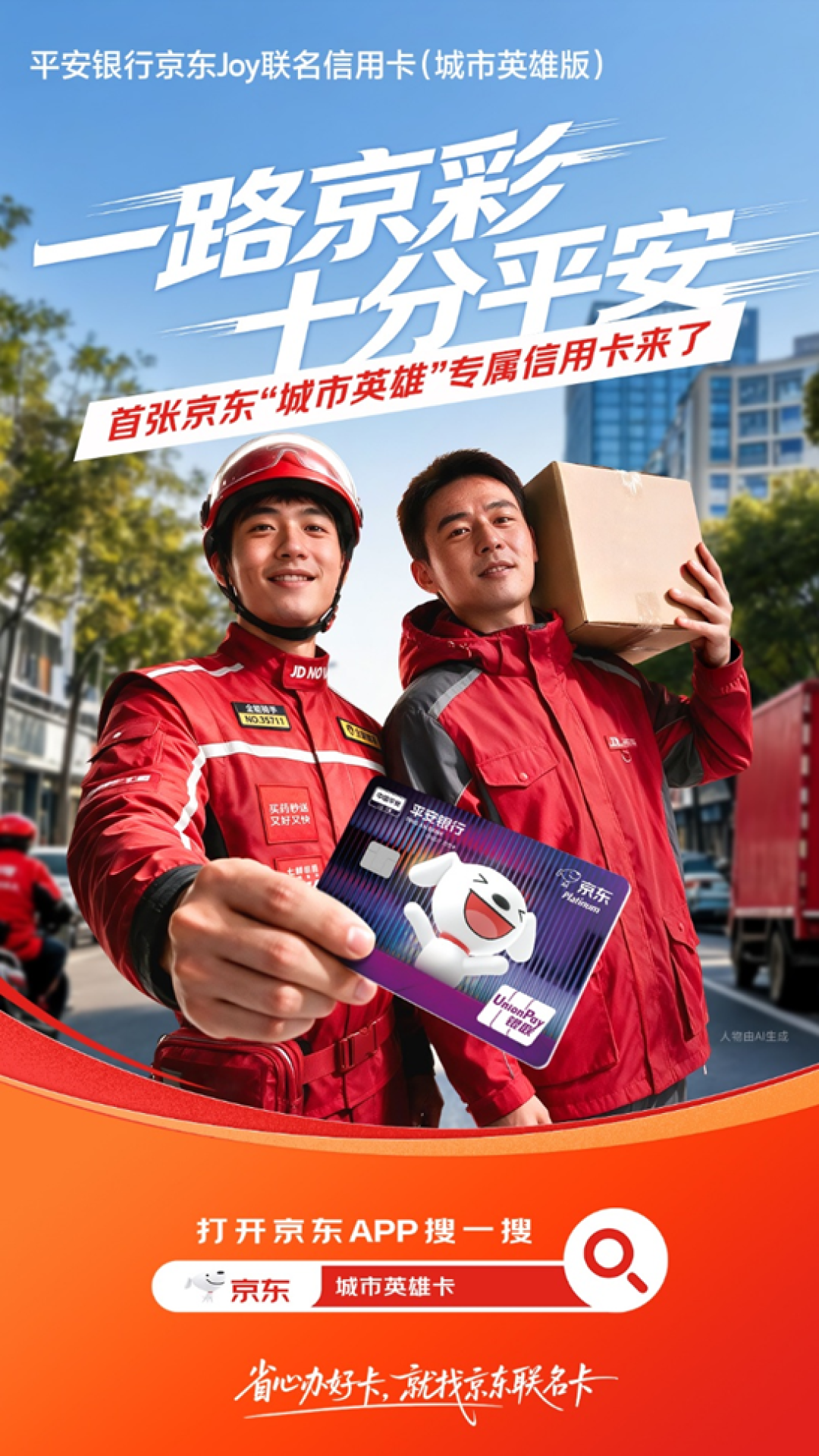 京东发布外卖小哥专属信用卡:每月40元券包4选1