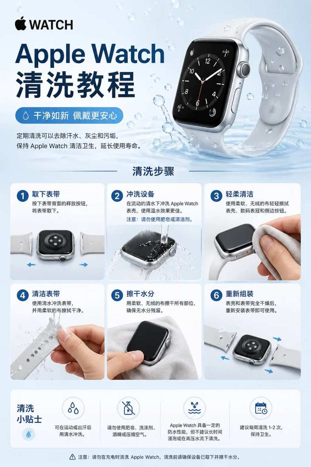 新表季先别急着换表:对完3.2万赞的洗表帖、苹果官方「抗水但不防水」的原文、728赞的洗澡懒人法和GT5进水不保修的账,你的心率飘是脏了、松了还是真坏了,我替你排清了