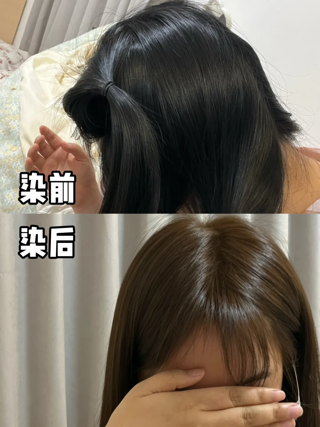 「不用漂灰棕」刷屏,排完30多条带日期的黑发直染实录:没有一个原生黑发染进
