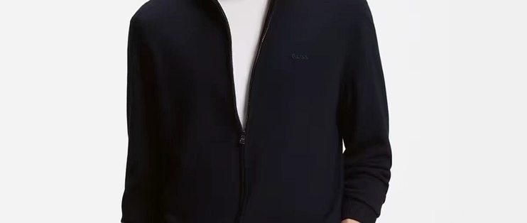 BOSS 这件经典立领拉链开衫，男士衣柜刚需✨