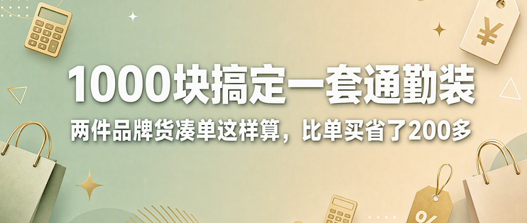 1000块搞定一套通勤装｜两件品牌货凑单这样算，比单买省了200多