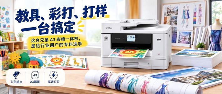 教具、彩打、打样一台搞定：这台兄弟 A3 彩喷一体机，是给行业用户的专科选手