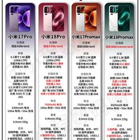小米18Pro系列怎么选📋一张图理清四款机型差异