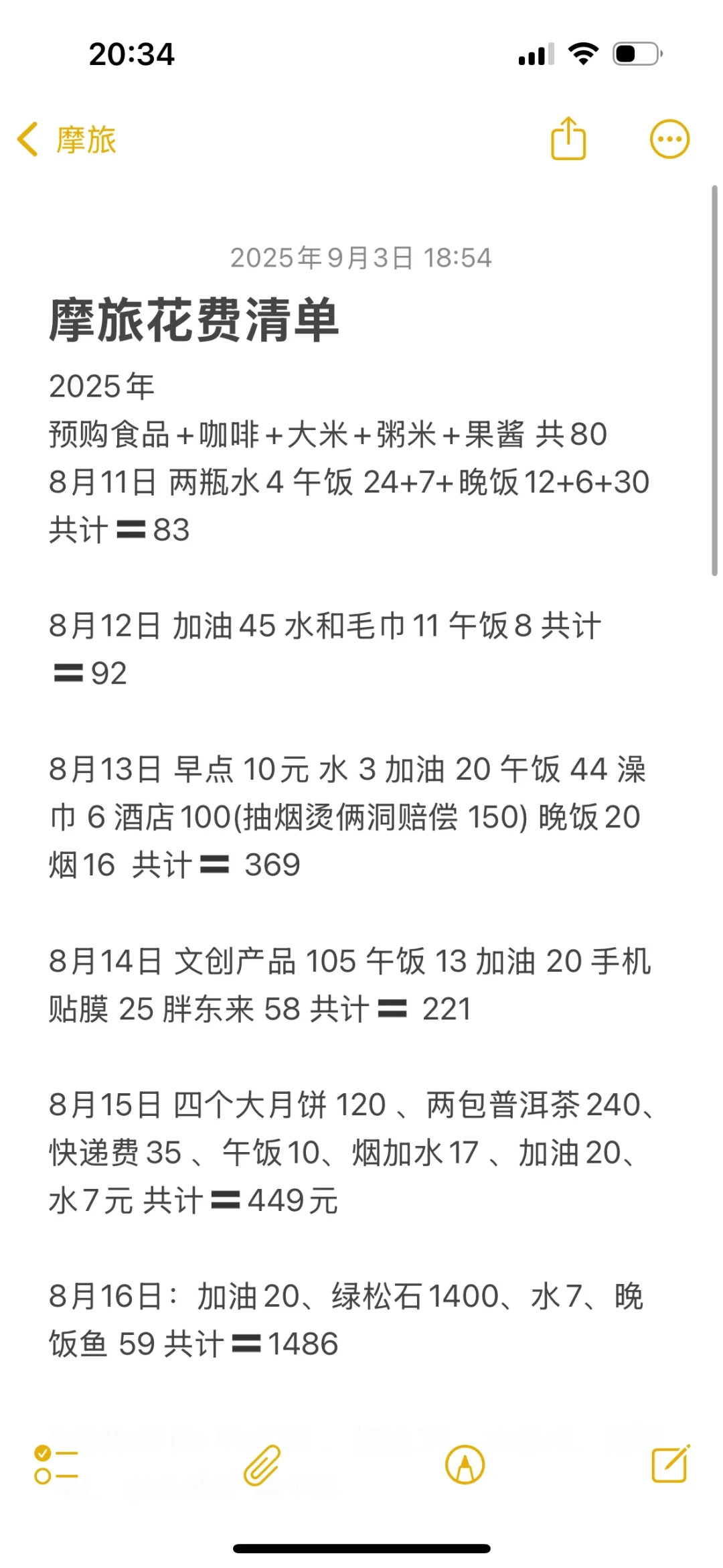 距离国庆7天，踏板摩旅的钱账该算了：摆完6份真实账单，分水岭不在油箱，在枕头