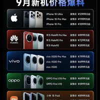 9月新机价格全曝光！五家旗舰扎堆发，这价位你冲吗